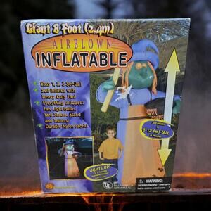 NEW Gemmy Halloween Witch Monster GIANT 8 Foot Inflatable Airblown Light Up